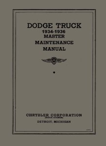 1934–1936 Dodge Truck All Models Factory Shop Service Manual
