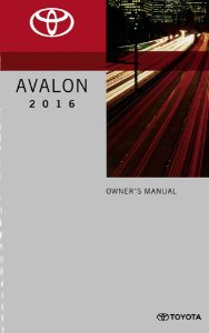 2016 Toyota Avalon Owner's Manual