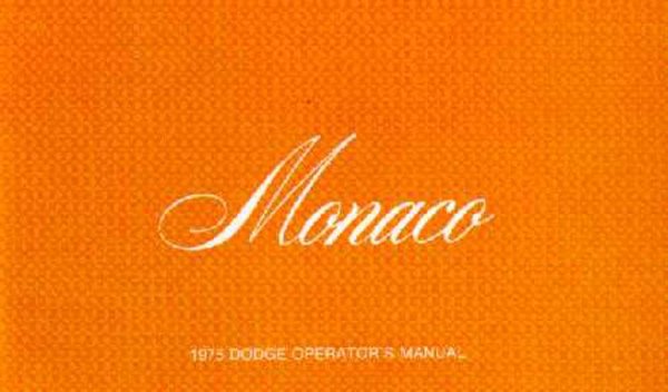 1975 Dodge Monaco Owner's Manual