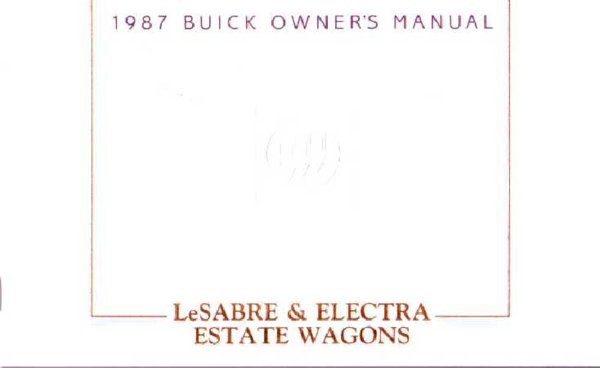 1987 Buick Estate Wagon, Lesabre Wagon Owner's Manual