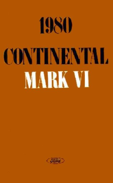 1980 Lincoln Mark VI Owner's Manual