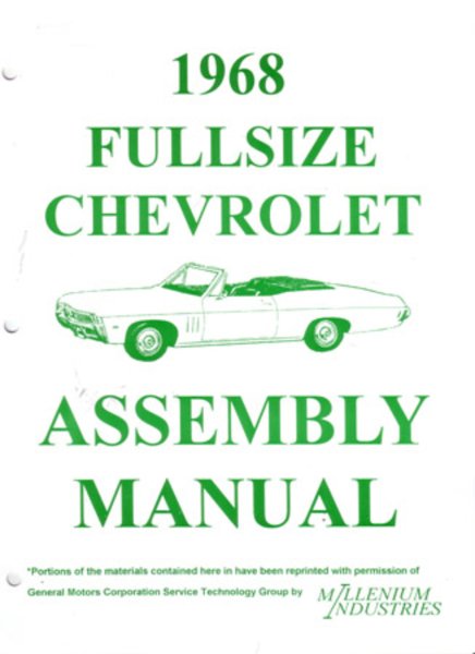 1968 Chevrolet Belaire Impala Assembly Manual Rebuild Instructions Illustrations