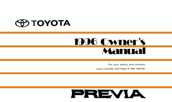 1996 Toyota Previa Owner's Manual