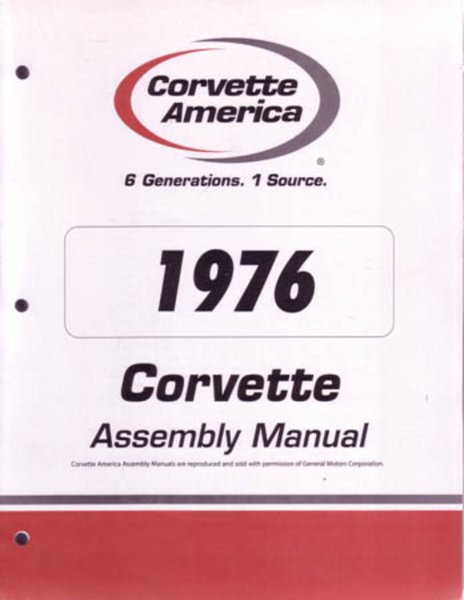 1976 Chevrolet Corvette Assembly Manual Book Rebuild Instructions Illustrations