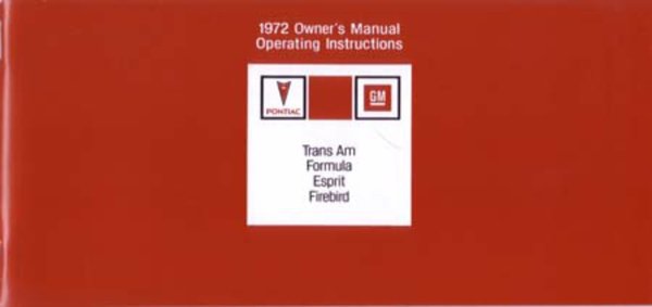 1972 Pontiac Firebird Owner's Manual