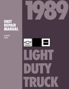 1989 Chevrolet Truck C10, C20, C30, K10, K20, K30 Factory Shop Service Manual