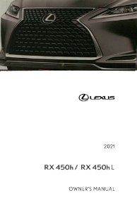 2021 Lexus RX 450H, 450HL Owner's Manual