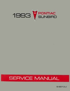 1993 Pontiac Sunbird Factory Shop Service Manual