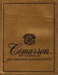 1982 Cadillac Cimarron Factory Shop Service Manual