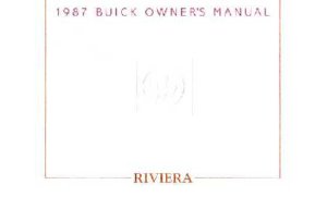 1987 Buick Riviera Owner's Manual