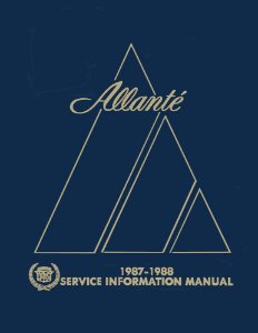 1987–1988 Cadillac Allante Factory Shop Service Manual
