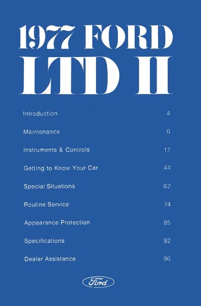1977 Ford LTD II Owner's Manual