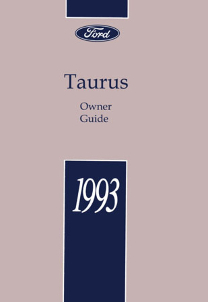 1993 Ford Taurus Owners Manual User Guide