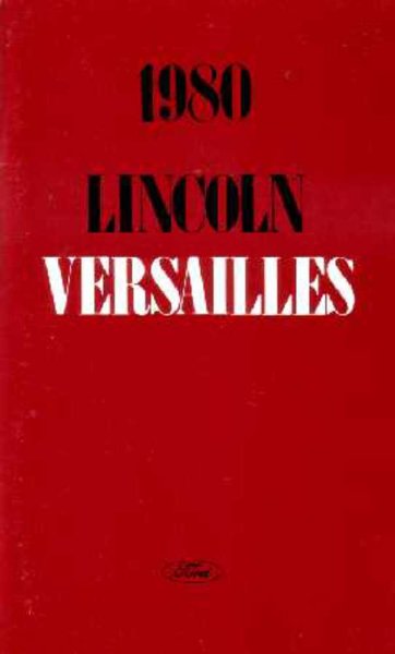 1980 Lincoln Versailles Owner's Manual