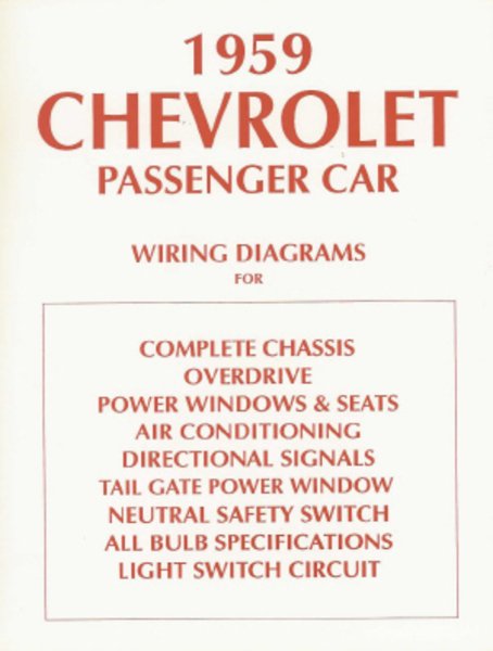 1959 Chevrolet NO CORVETTE Wiring Diagrams Manual