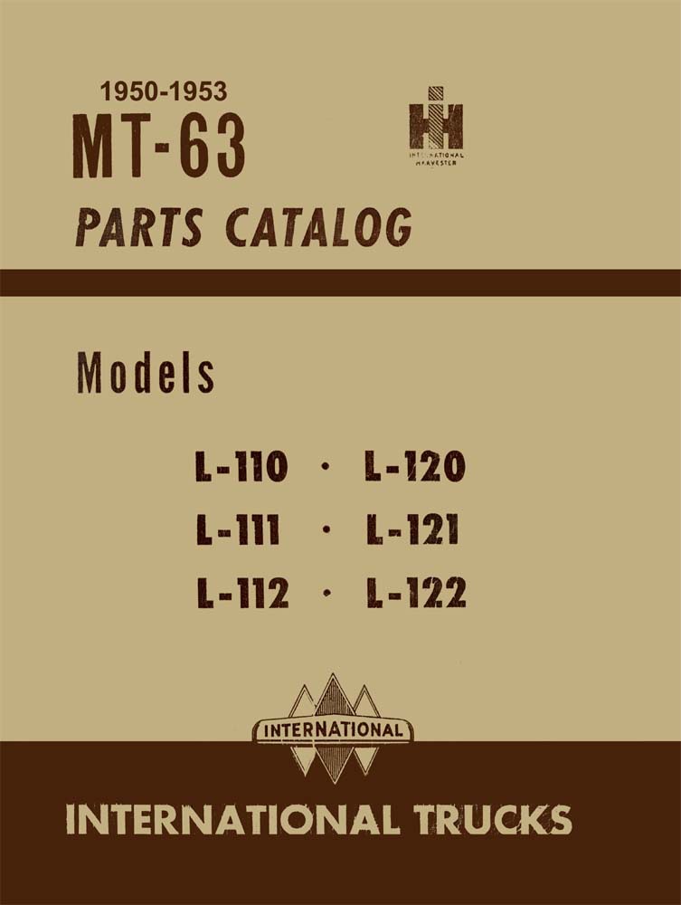 1950 1951 1952 1953 International L-Series Parts Numbers List Guide Interchange