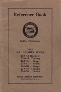 1922 Buick 6 Cylinder Owner's Manual