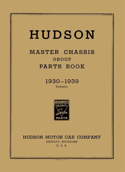 1930–1939 Hudson All Models Parts Book