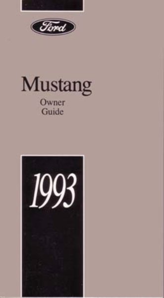 1993 Ford Mustang Owner's Manual