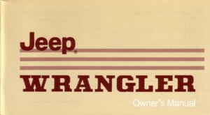 1987 Jeep Wrangler Owner's Manual