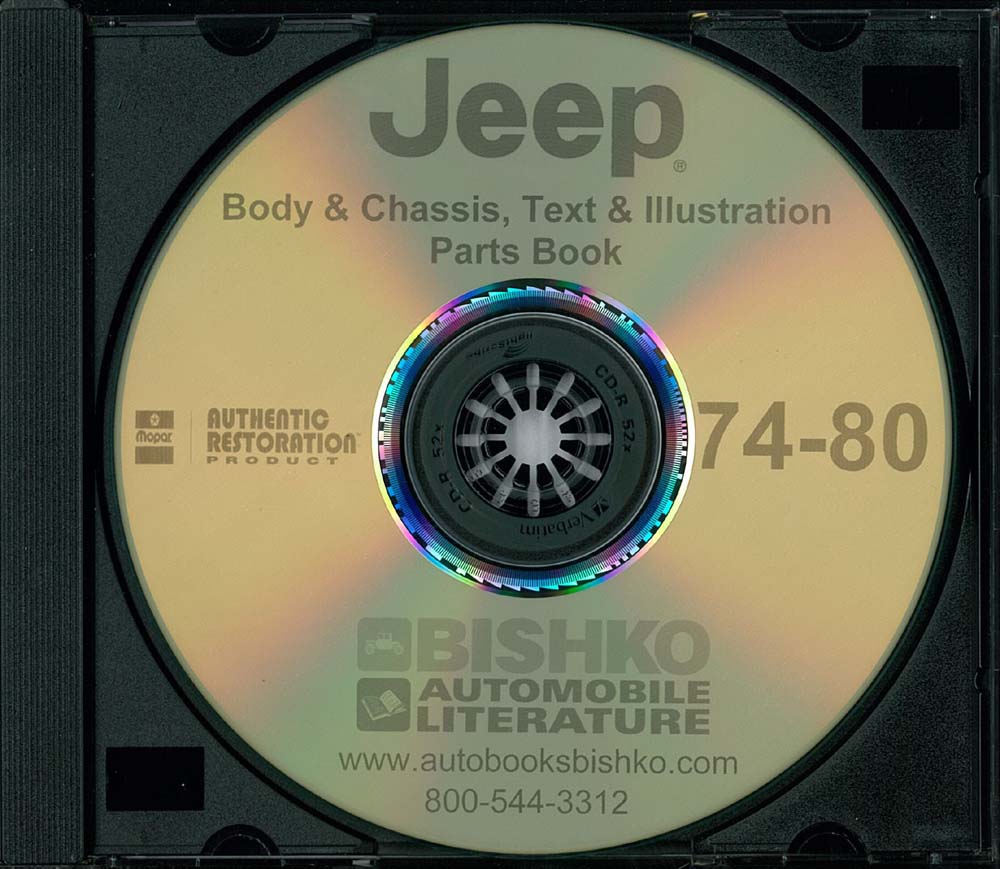 1974-80 JEEP Body & Chassis, Text & Illustration Parts Book