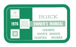 1976 Buick Lesabre, Electra, Riviera, Estate Wagon Owner's Manual