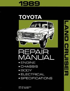 1989 Toyota Land Cruiser Shop Service Repair Manual