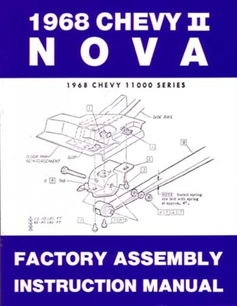 1968 Chevrolet Chevy ll Nova Assembly Manual Book Rebuild Instructions Drawings