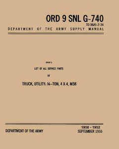 1950–1952 Jeep M38 Parts Book