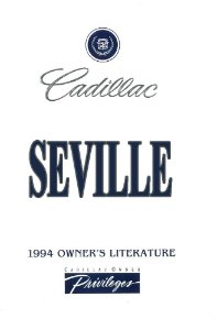 1994 Cadillac Seville Owner's Manual