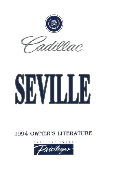 1994 Cadillac Seville Owner's Manual