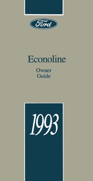 1993 Ford Econoline Owner's Manual