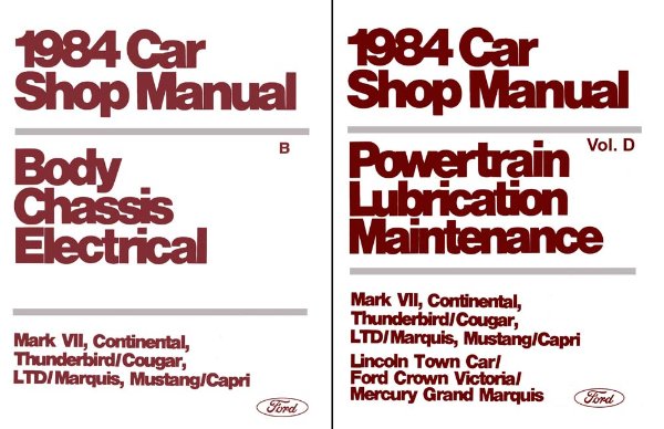 1984 Ford LTD, Mustang, Thunderbird, Continental, Mark VII, Capri, Cougar