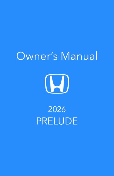 2026 Honda Prelude Owners Manual User Guide