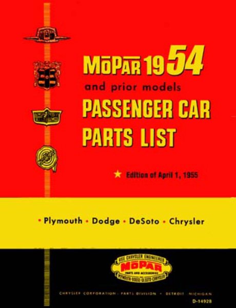 1946–1954 Mopar CHRYSLER, DODGE, PLYMOUTH, DESOTO Parts Book