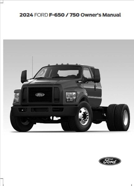 2024 Ford F-650, F-750 F-SUPER DUTY Owner's Manual