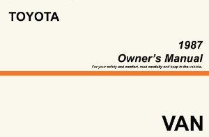1987 Toyota Van Owner's Manual