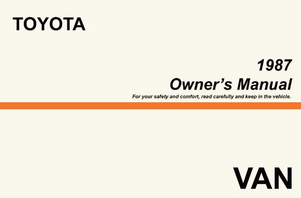 1987 Toyota Van Owner's Manual