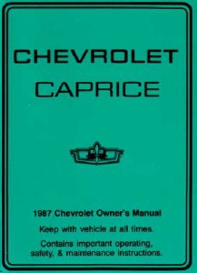 1987 Chevrolet Caprice Owner's Manual