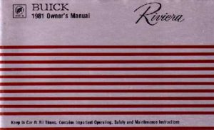 1981 Buick Riviera Owner's Manual