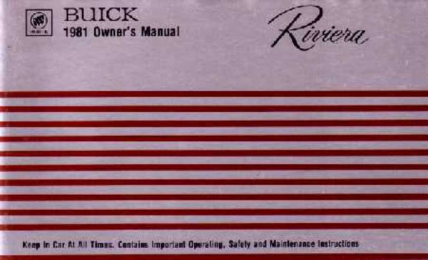 1981 Buick Riviera Owner's Manual