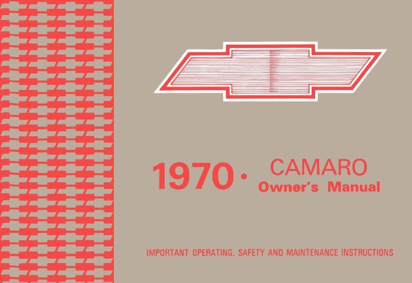 1970 Chevrolet Camaro Owner's Manual