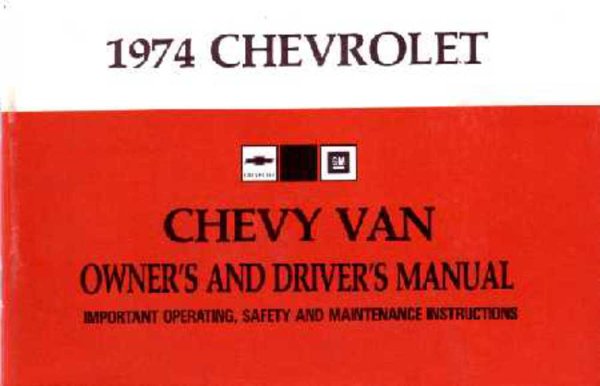 1974 Chevrolet G10, G20, G30 Owner's Manual