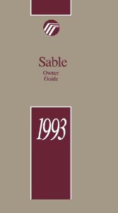 1993 Mercury Sable Owner's Manual