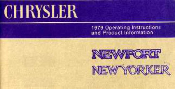 1979 Chrysler Newport, New Yorker Owner's Manual