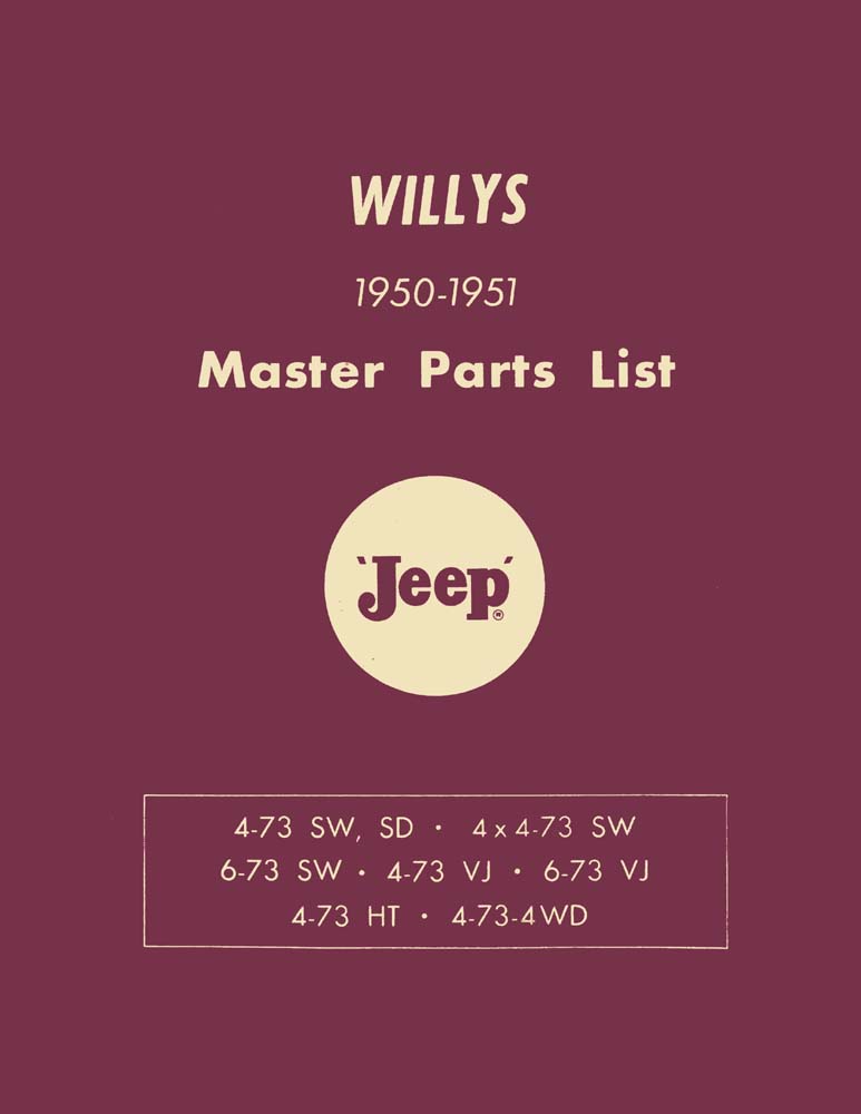 1950–1951 Jeep All Models Parts Book