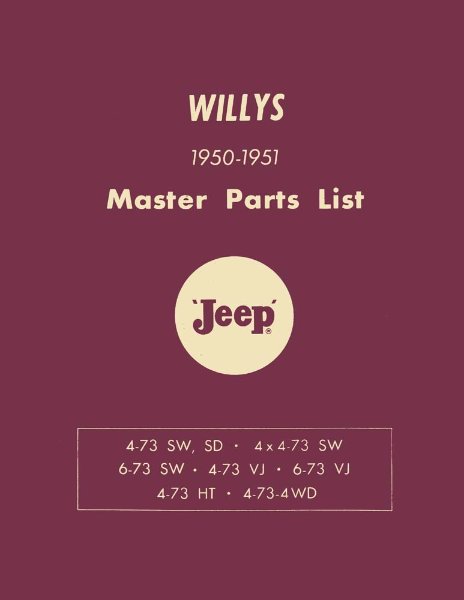 1950–1951 Jeep All Models Parts Book