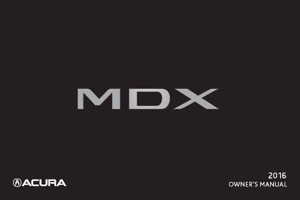 2016 Acura MDX Owner's Manual