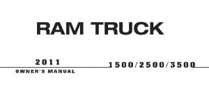 2011 Dodge Ram 1500/2500/3500 Truck Owner's Manual
