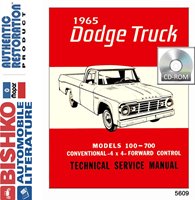 1965 DODGE D/W 100-700 LIGHT DUTY TRUCK Body, Chassis & Electrical Service Manual sample image